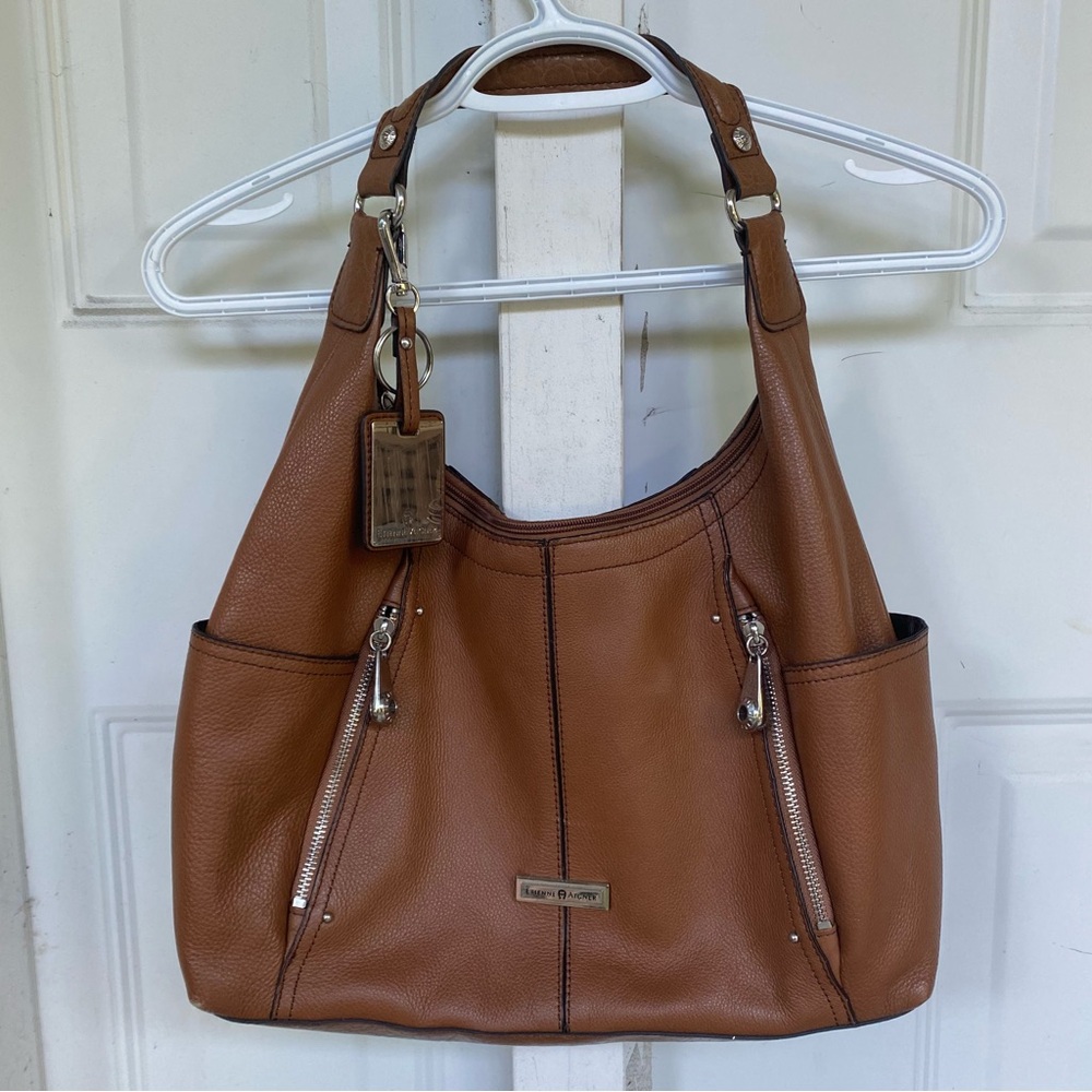 Authentic Etienne Augner Genuine Leather Brown Shoulder Bag